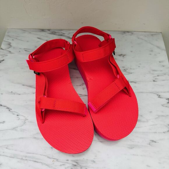 Teva Orange Flatform Universal Strappy Sandals Women’s Size 10 - Picture 9 of 10